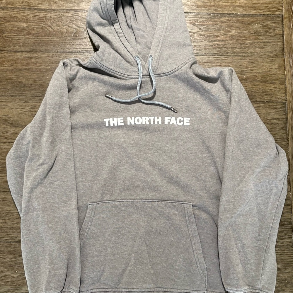 The North Face Gray Pullover Sweater with Ribbed Cuffs